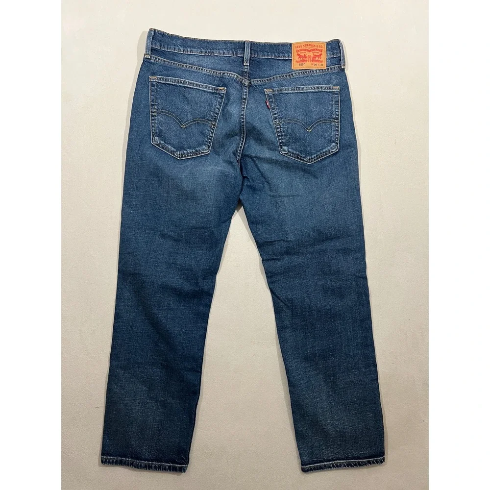 Levis 559 Relaxed Straight Jeans Mens 36x30 Blue Denim 00559-0624